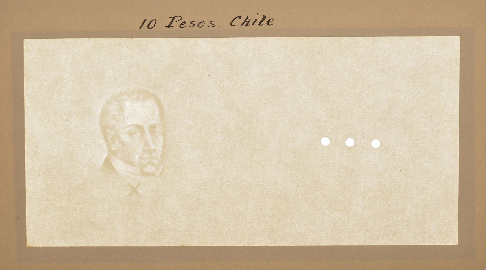 Banco Central de Chile, watermarked paper for the 10 (3) and 20 Pesos (2), issue of...