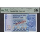 Chartered Bank, Hong Kong, specimen $50, 1 January 1979, serial number A000000, Gledhill...