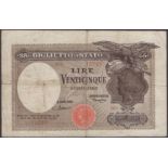 Biglietto Di Stato, Italy, contemporary forgery of a 25 Lire, 1923, serial number 058...