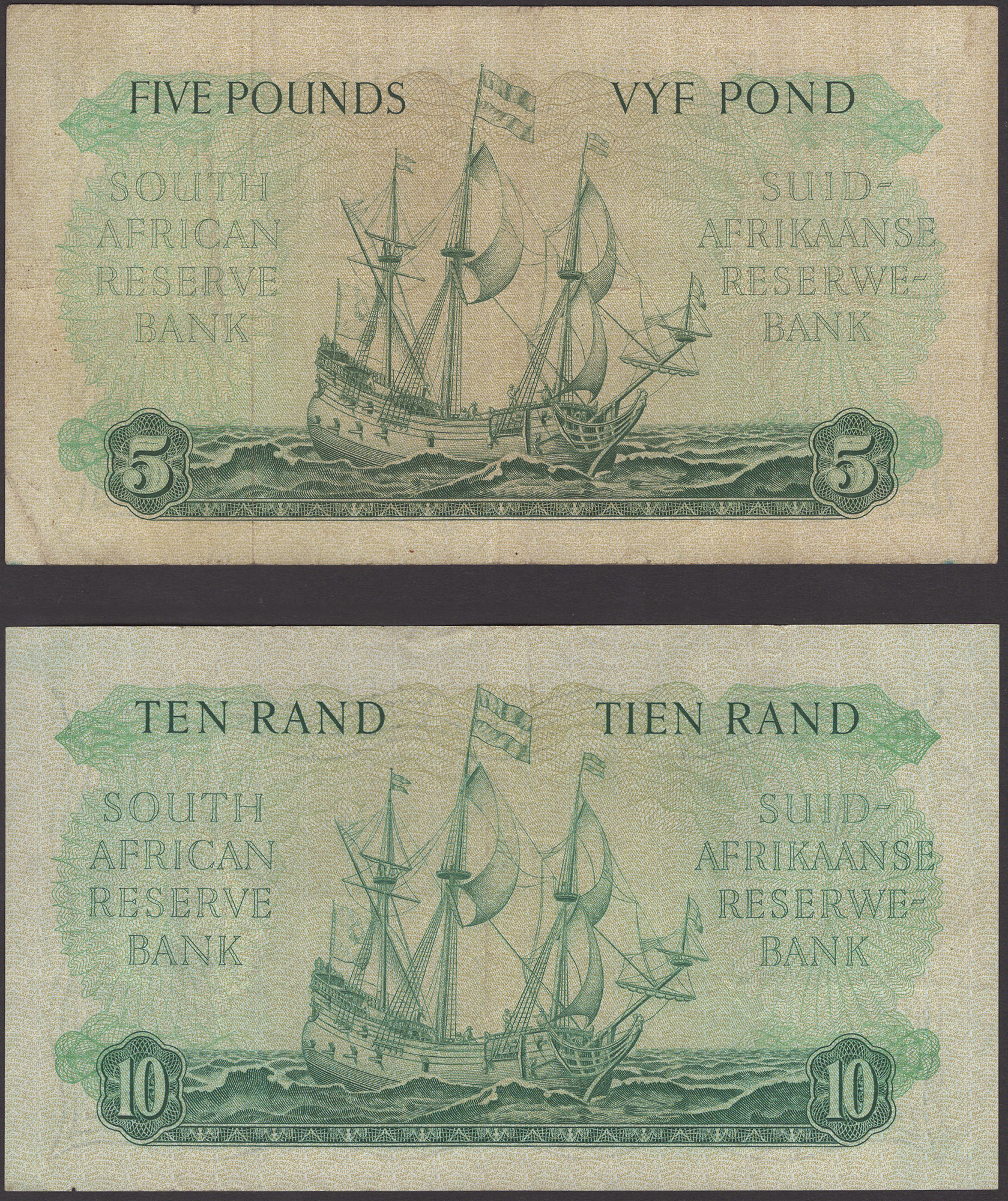 South African Reserve Bank, Â£1, 1 December 1951, prefix B/111, Â£5 (3), 2 January 1953... - Image 4 of 6