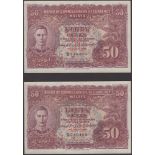 Board of Commissioners of Currency Malaya, 50 Cents (2), 1 July 1941, serial numbers A/34...