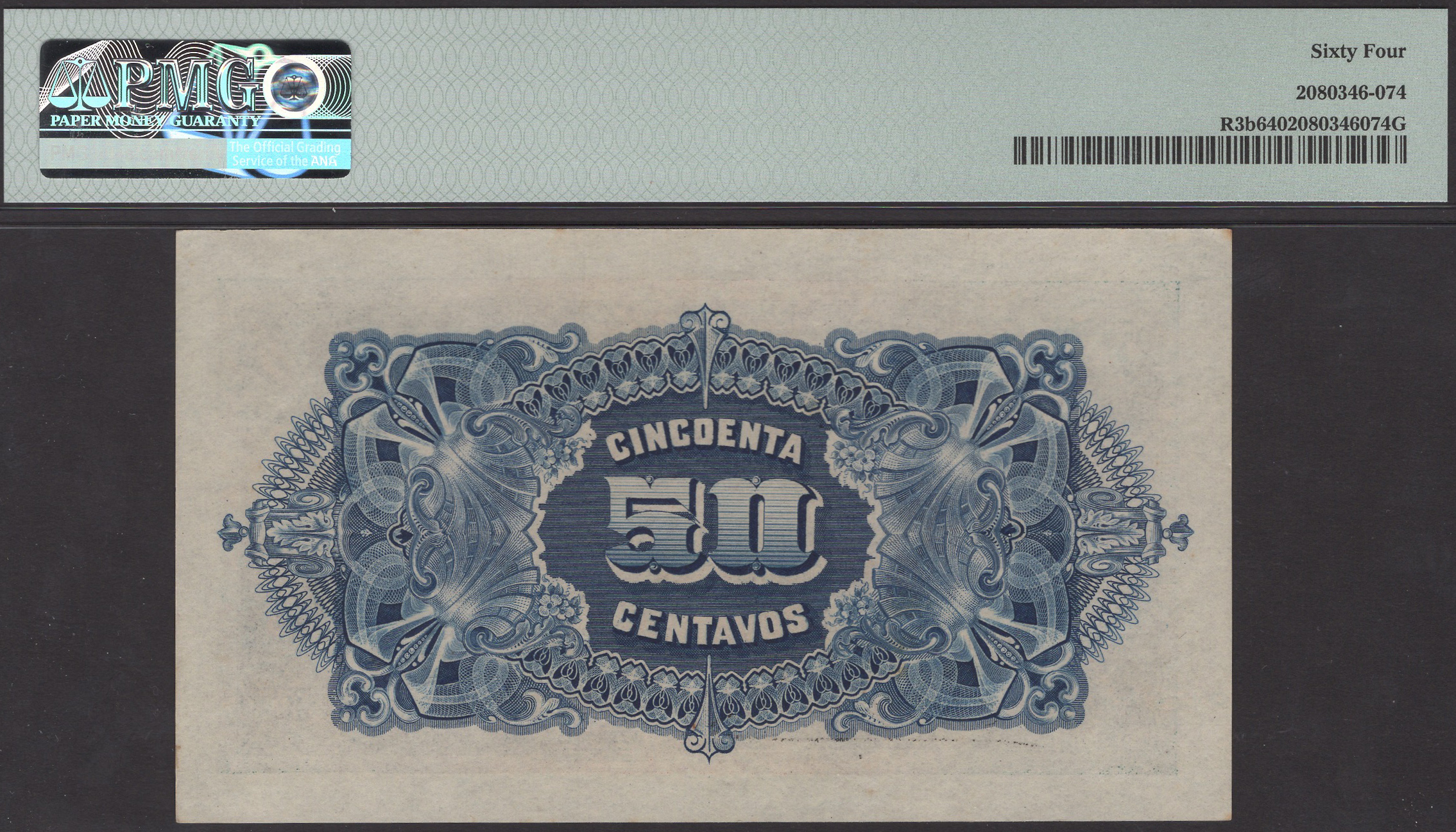 Banco da Beira, 50 Centavos, 15 September 1919, serial number 066217, in PMG holder 64,... - Bild 2 aus 2