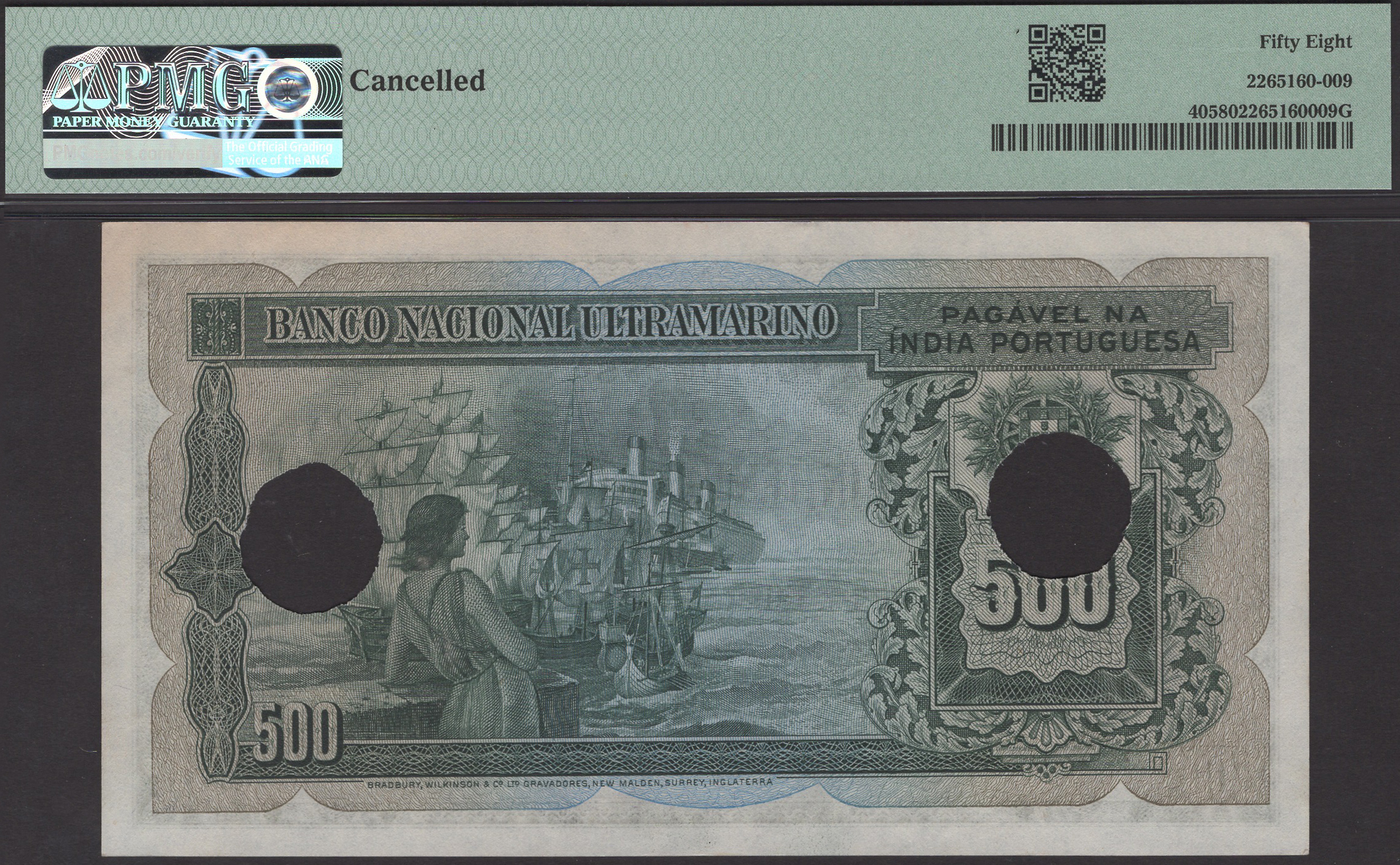 Banco Nacional Ultramarino, Portuguese India, 500 Rupias, 29 November 1945, serial number... - Image 2 of 2