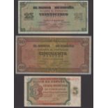 Banco de Espana, Burgos, 5 Pesetas, 10 August 1938, serial number G8521375, also 25...