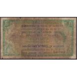 Bank of Rhodesia and Nyasaland, Â£1, 26 February 1960, serial number X/68 457553, signature...