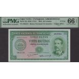 Banco Nacional Ultramarino, Cape Verde, 20 Escudos, 16 June 1958, serial number 082534,...