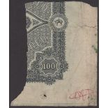 Chartered Bank of India, Australia & China, Hong Kong, a small piece of a proof for $100,...