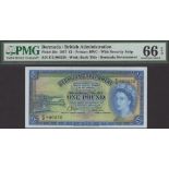 Bermuda Government, Â£1, 1 May 1957, serial number E/2 800250, Lumsden and Davidson...