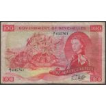 Government of Seychelles, 100 Rupees, 1 January 1972, serial number A/1 035761, a couple of...