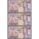 Government of Gibraltar, Â£20 (5), 4 August 2004, serial numbers CCC487353-57, Bristow...