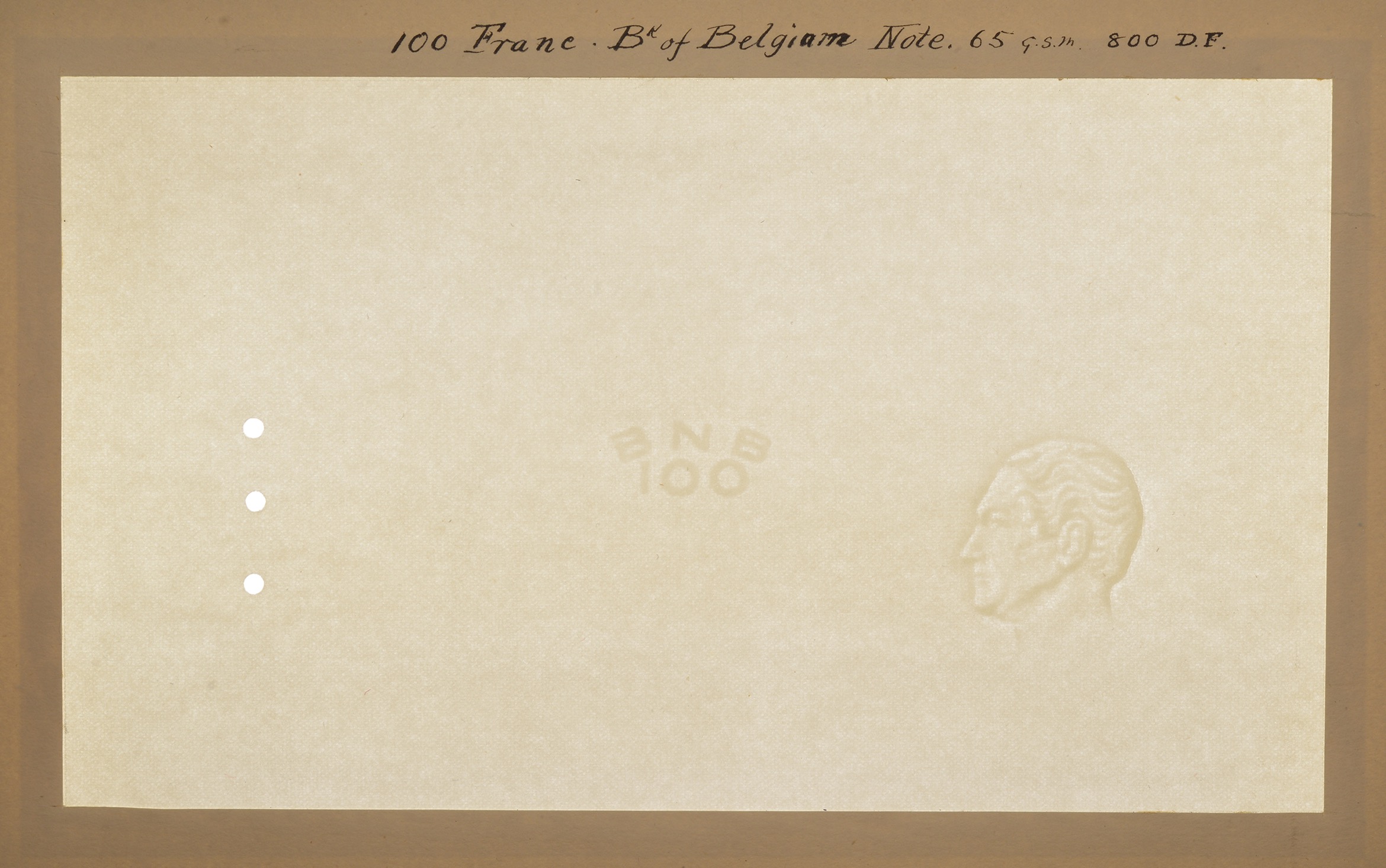 Banque Nationale de Belgique, watermarked papers for 5 Francs (3), 1922-38, 20 Francs (3),... - Image 4 of 5