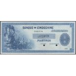 Banque de l'Indochine, French Indochina, specimen 100 Piastres, ND (1946-51), serial number...