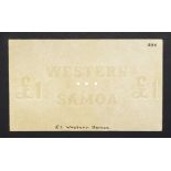 Territory of Western Samoa, Treasury Note, watermarked papers for 10 Shillings and Â£1,...