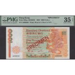 Standard Chartered Bank, Hong Kong, specimen $1000, 1985, serial number A000000, Waller and...