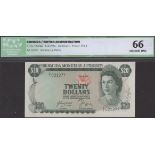 Bermuda Monetary Authority, $20, 1 April 1974, serial number A/1 021277, Butterfield and...