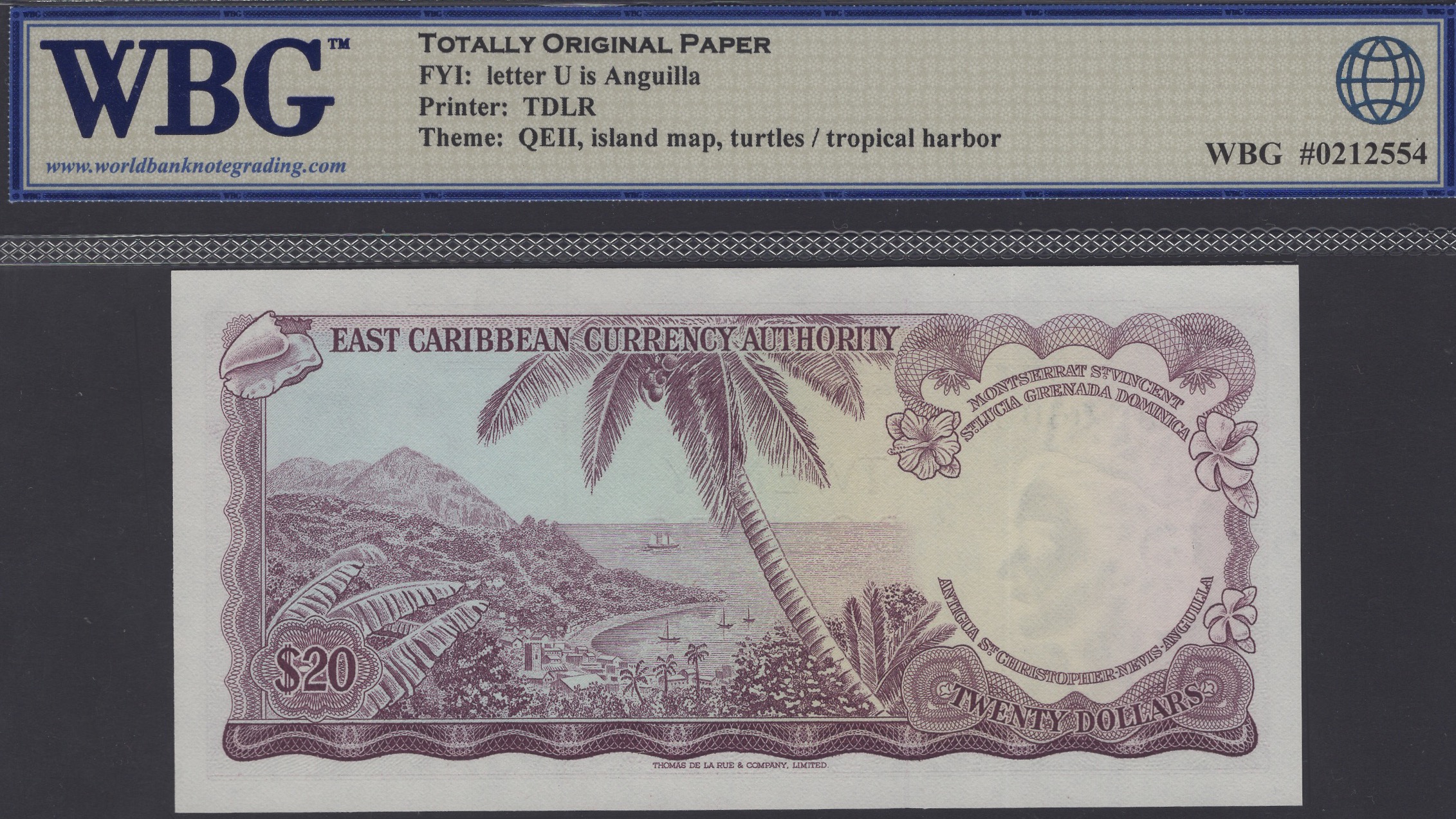 East Caribbean Currency Authority, $20, ND (1965), serial number A19 106007, LeBlanc,... - Bild 2 aus 2