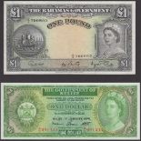 Bahamas Government, Â£1, ND (1963), serial number A/4 700803, Higgs, Sweeting and Roberts...