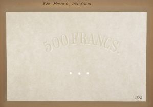 Banque Nationale de Belgique, watermarked paper for 500 Francs (5), issue of 1910-25, glued...