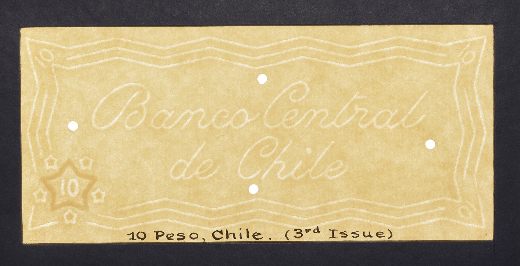 Republica de Chile/Banco Central de Chile, watermarked paper for 10 and 20 Pesos, 1918-25,... - Bild 6 aus 6