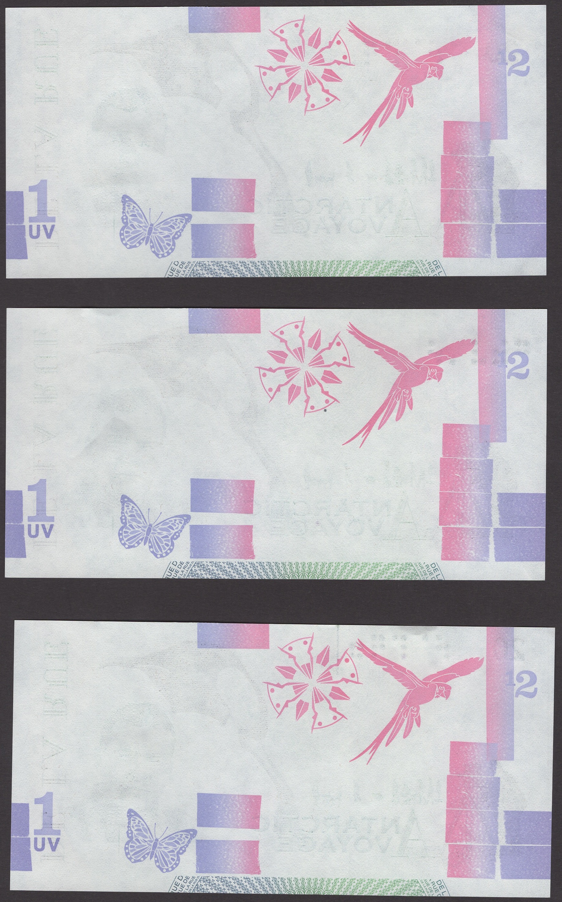 A Group of De La Rue Test Notes, comprising a 50 'wind' units, obverse printing only, with... - Image 4 of 4