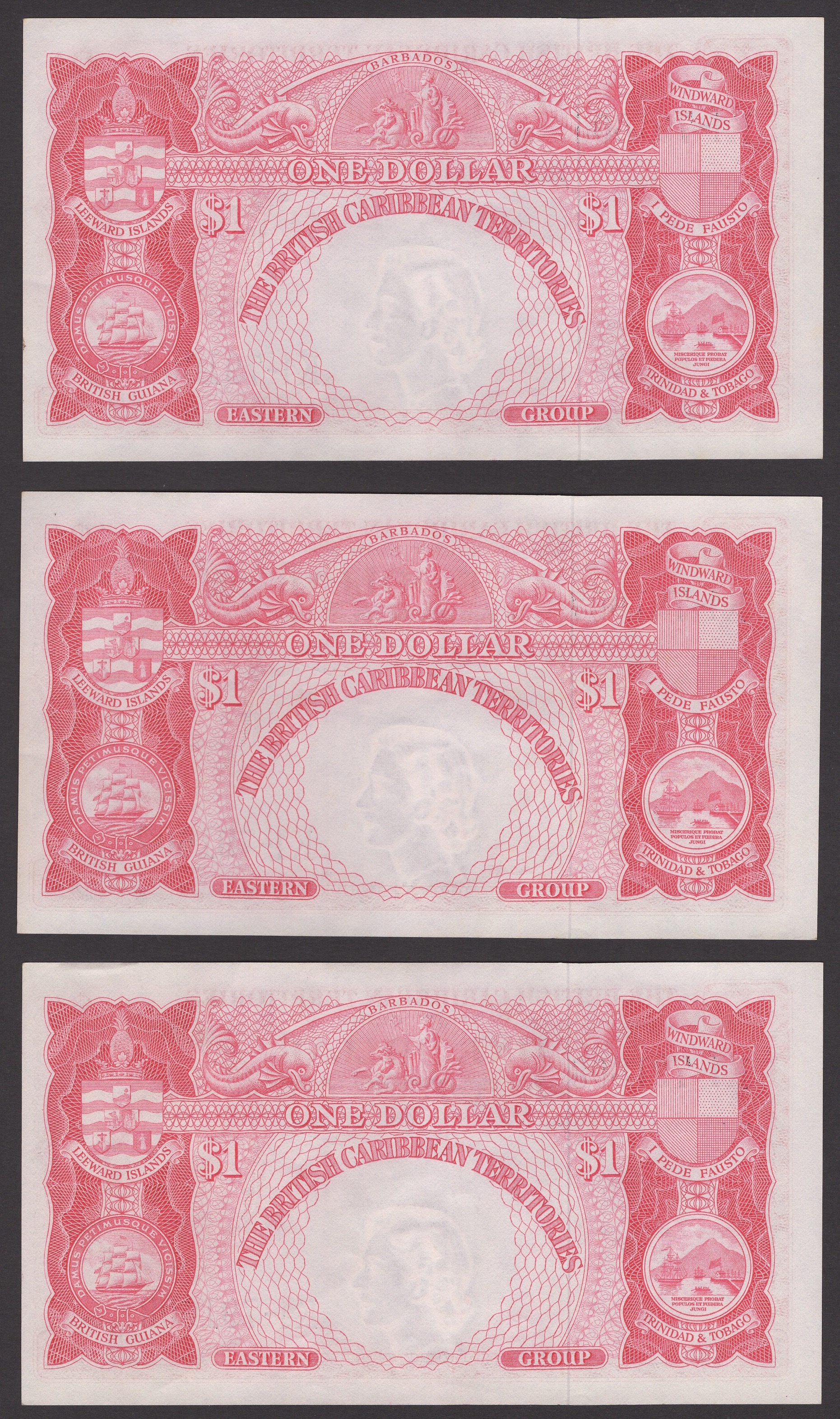 British Caribbean Territories, $1 (3), 2 January 1963, serial number K4-791606-08, Tubb,... - Bild 2 aus 2