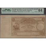 Banco Nacional Ultramarino, Portuguese Guinea, obverse and reverse sepia photographs...