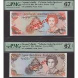 Cayman Islands Monetary Authority, specimen $5, $10, $25, and $100, 1991, serial numbers...