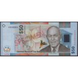 Central Bank of the Bahamas, specimen $50, 2019, serial number A0000000, Rolle signature,...