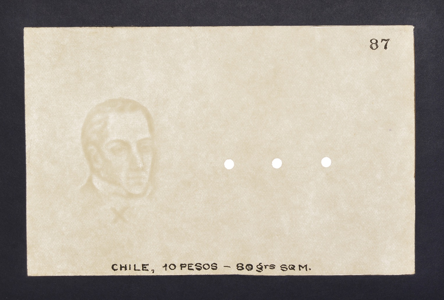 Banco Central de Chile, watermarked paper for the 5, 10 (3) and 20 Pesos (2), issue of... - Bild 4 aus 6
