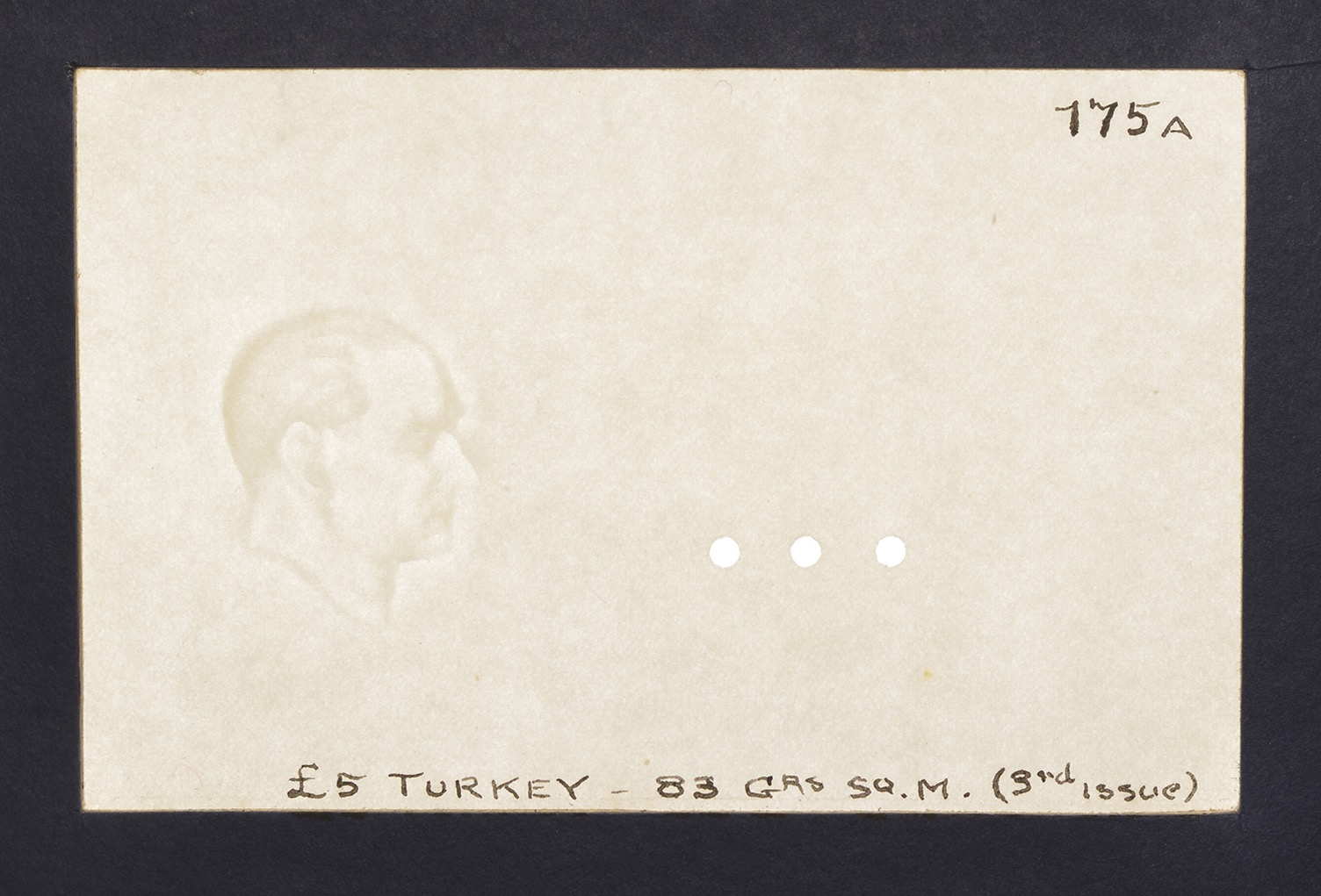 Central Bank of Turkey, a small group of watermarked paper (3) including 2 1/2 and 5... - Image 3 of 3
