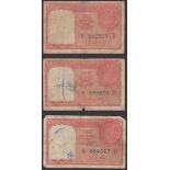 Government of India, Persian Gulf Issue, 1 Rupee (5), ND (1957-62), prefixes Z/1 (2), Z/3,...