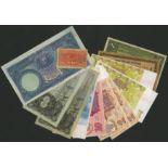 Latvijas Bank, a group comprising Riga 1 Rublis, 1919, 1 Rublis, 1919, 5 Kap, 1920, 10 Latu...