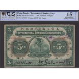 International Banking Corporation, China, $5, Shanghai, 1 January 1905, serial number...