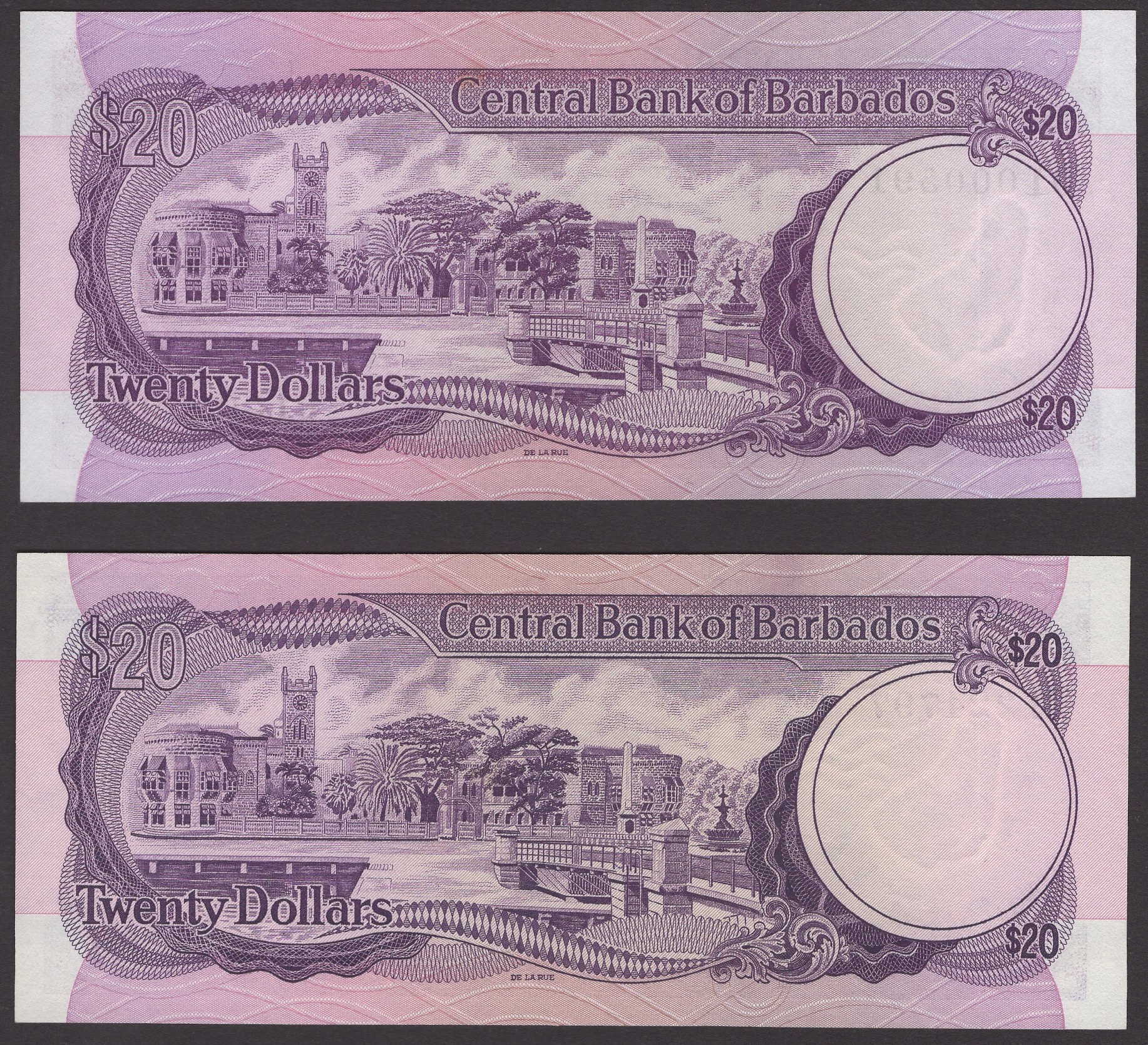 Central Bank of Barbados, $20, ND (1973), serial number D1 000591, Blackman signature, also... - Image 2 of 2