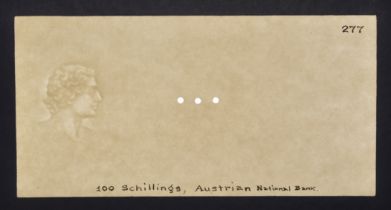 Osterreichsche Nationalbank, watermarked paper as used on the 100 Schilling (2), 2 January...