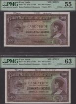 Banco Nacional Ultramarino, Cape Verde, printers archival specimen 500 Escudos (2), 16...