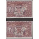 Board of Commissioners of Currency Malaya, 50 Cents (2), 1 July 1941, serial numbers A/29...