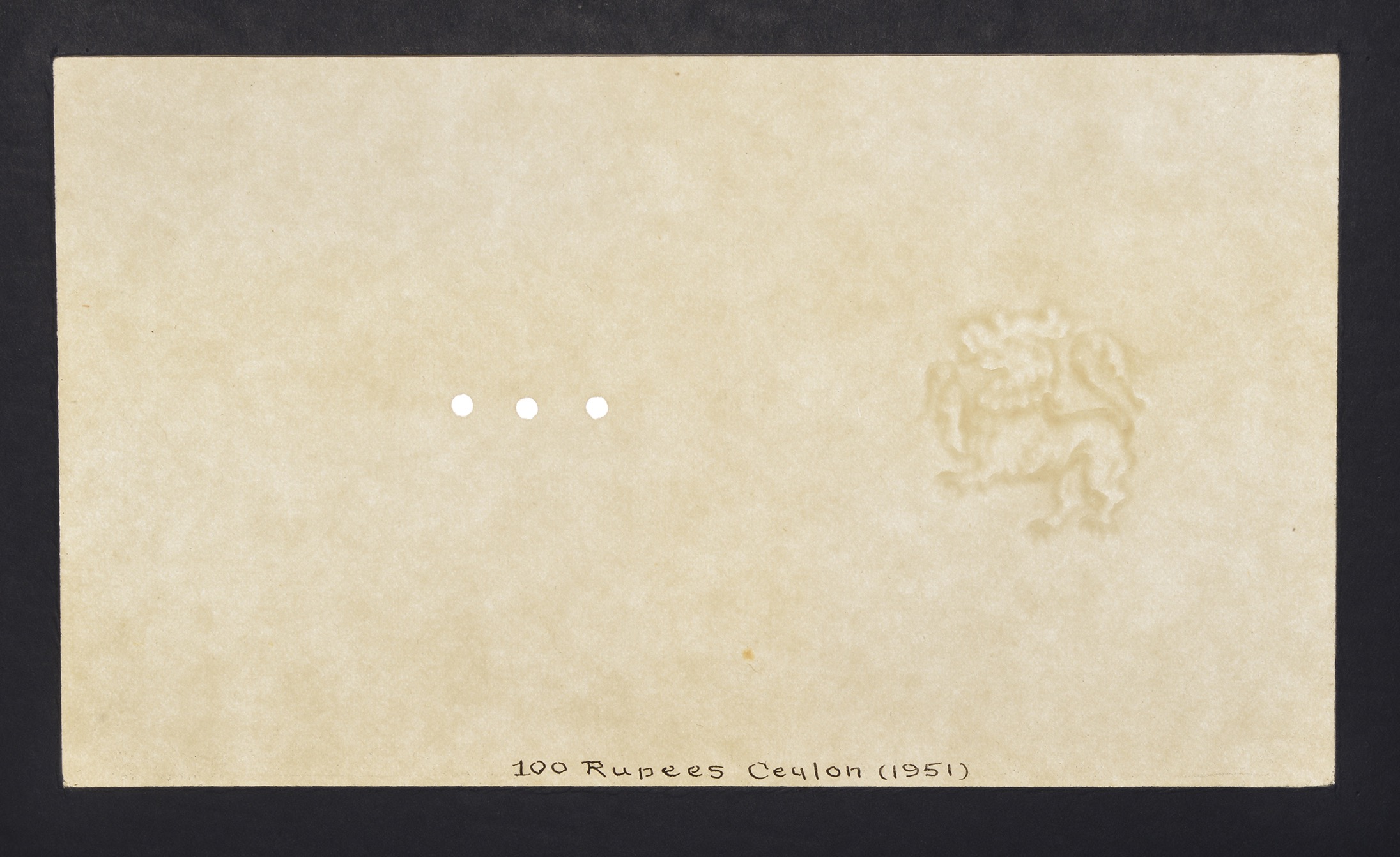 Central Bank of Ceylon, watermarked papers for 1, 2, 5, 10, 50 and 100 Rupees, intended for... - Image 6 of 6