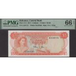 Central Bank of the Bahamas, $5, 1974, serial number L224731, Allen signature, in PMG...