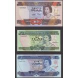 Solomon Islands Monetary Authority, a set comprising $2, $5 and $10, ND (1977), also...