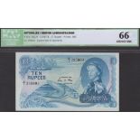 Government of Seychelles, 10 Rupees, 1 January 1974, serial number A/1 395803, Allan...