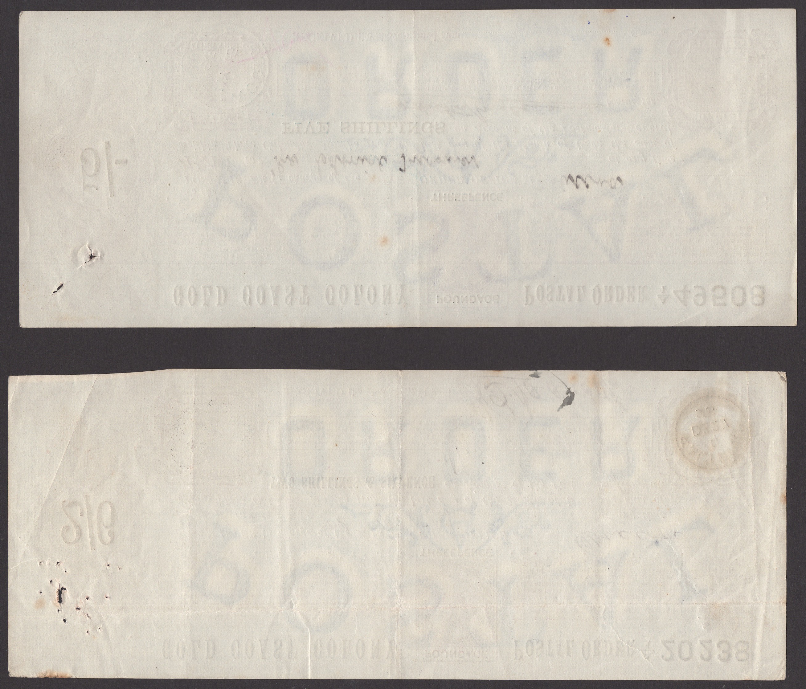 Gold Coast Colony (now Ghana), Postal Orders, a remarkable set of Victorian postal orders... - Image 4 of 6