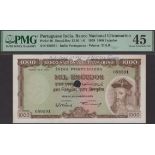 Banco Nacional Ultramarino, Portuguese India, 1000 Escudos, 2 January 1959, serial number...