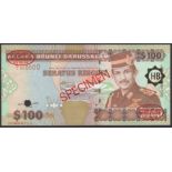 Government of Brunei, specimen 100 Ringgit, 1996, serial number C/1 000000, red SPECIMEN...