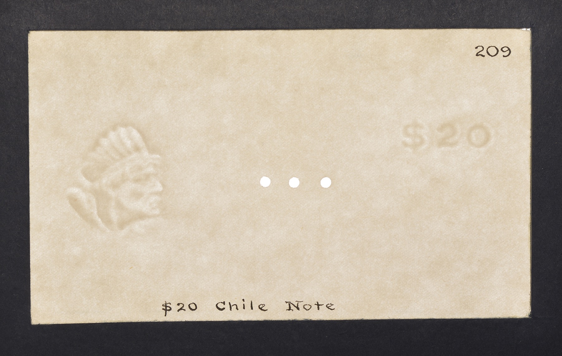 Banco Central de Chile, watermarked paper for the 5, 10 (3) and 20 Pesos (2), issue of... - Bild 6 aus 6