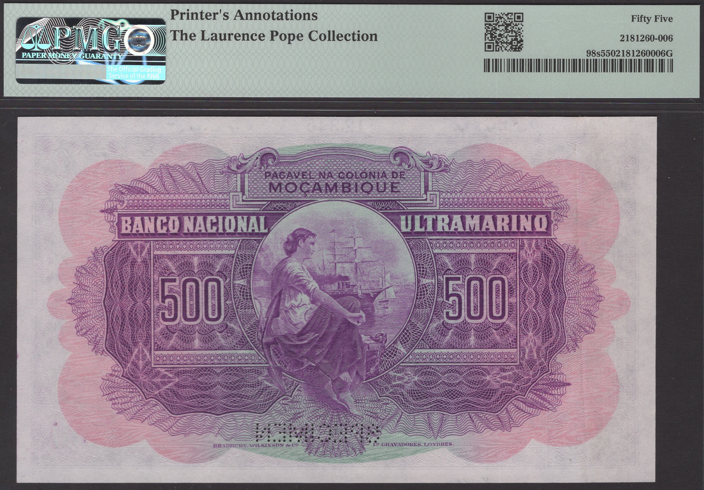 Banco Nacional Ultramarino, Mozambique, printers archival specimens for 500 Escudos (2), 29... - Image 4 of 4