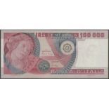 Banca d'Italia, 100000 Lire, 1980, serial number CA475427N, central fold, thus about...