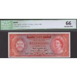 Government of Belize, $5, 1 June 1975, serial number C/1 073854, in ICG holder 66, choice...