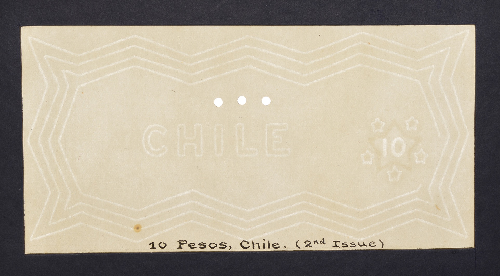 Republica de Chile/Banco Central de Chile, watermarked paper for 10 and 20 Pesos, 1918-25,... - Image 4 of 6