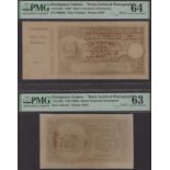 Banco Nacional Ultramarino, Portuguese Guinea, obverse and reverse sepia photographs...